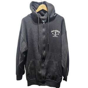 Life Authentic Apparel Bar Harbor Maine full zip hoodie gray XXL